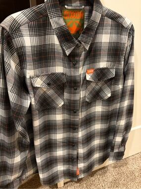 DIXXON Women’s Black, White & Orange ARTHUR FLANNEL
